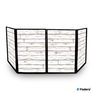 Set of 4 Dj Screens 120 x 70 cm Wash White Wood